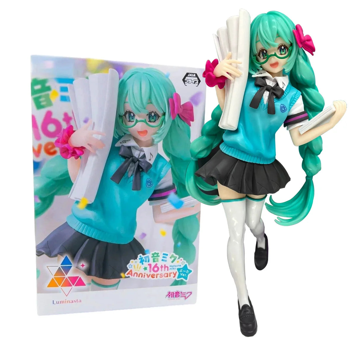 19CM Anime Hatsune Miku 16th Anniversary Commemorative School Uniform Luminasta Figure Action Figure Model Toys For Kids Gift 19CM Anime Hatsune Miku 16th Anniversary Commemorative School Uniform Luminasta Figure Action Figure Model Toys For Kids Gift